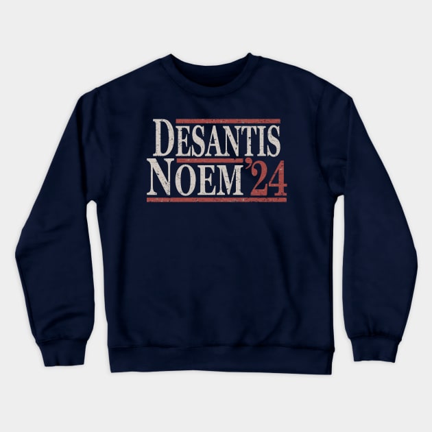 Distressed Ron DeSantis Kristi Noem 2024 Crewneck Sweatshirt by Etopix